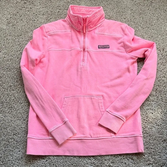 Vineyard Vines Pink Quarter-Zip Pullover - Picture 2 of 7